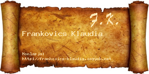 Frankovics Klaudia névjegykártya