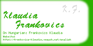 klaudia frankovics business card